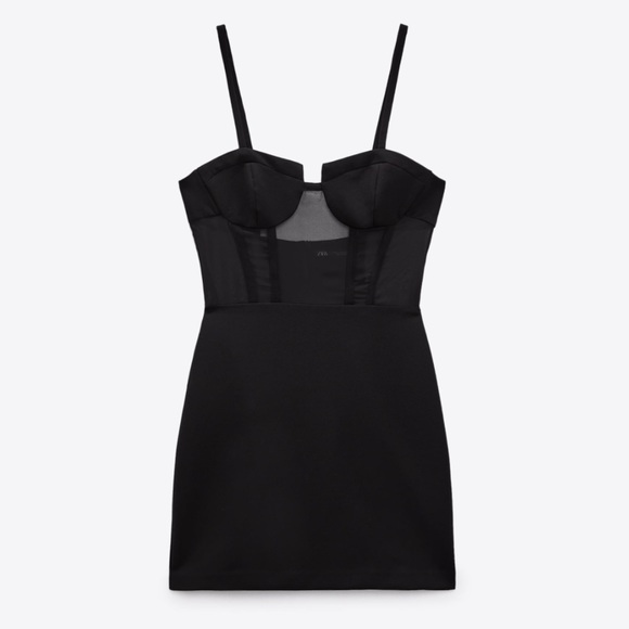 Zara mini-dress mesh corset- combination corset dress blogger favorite - Picture 3 of 8